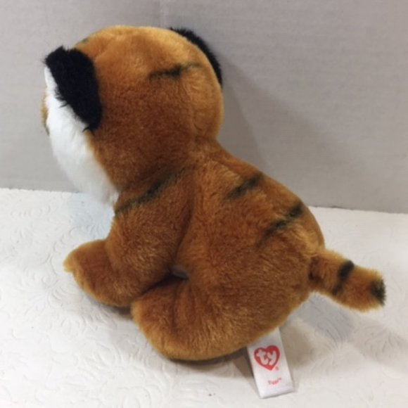 Ty Beanie Baby 6” TIGGS the Bengal Tiger Stuffed Animal Plush 2015 Glitter Eyes - Picture 5 of 7